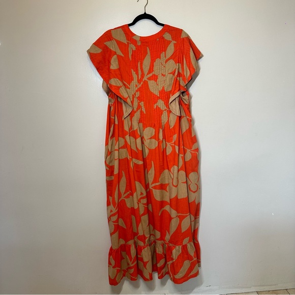 Plus Size Anthropologie Maeve Cassandra Pleated Ruffle Floral Maxi Dress - Picture 3 of 8